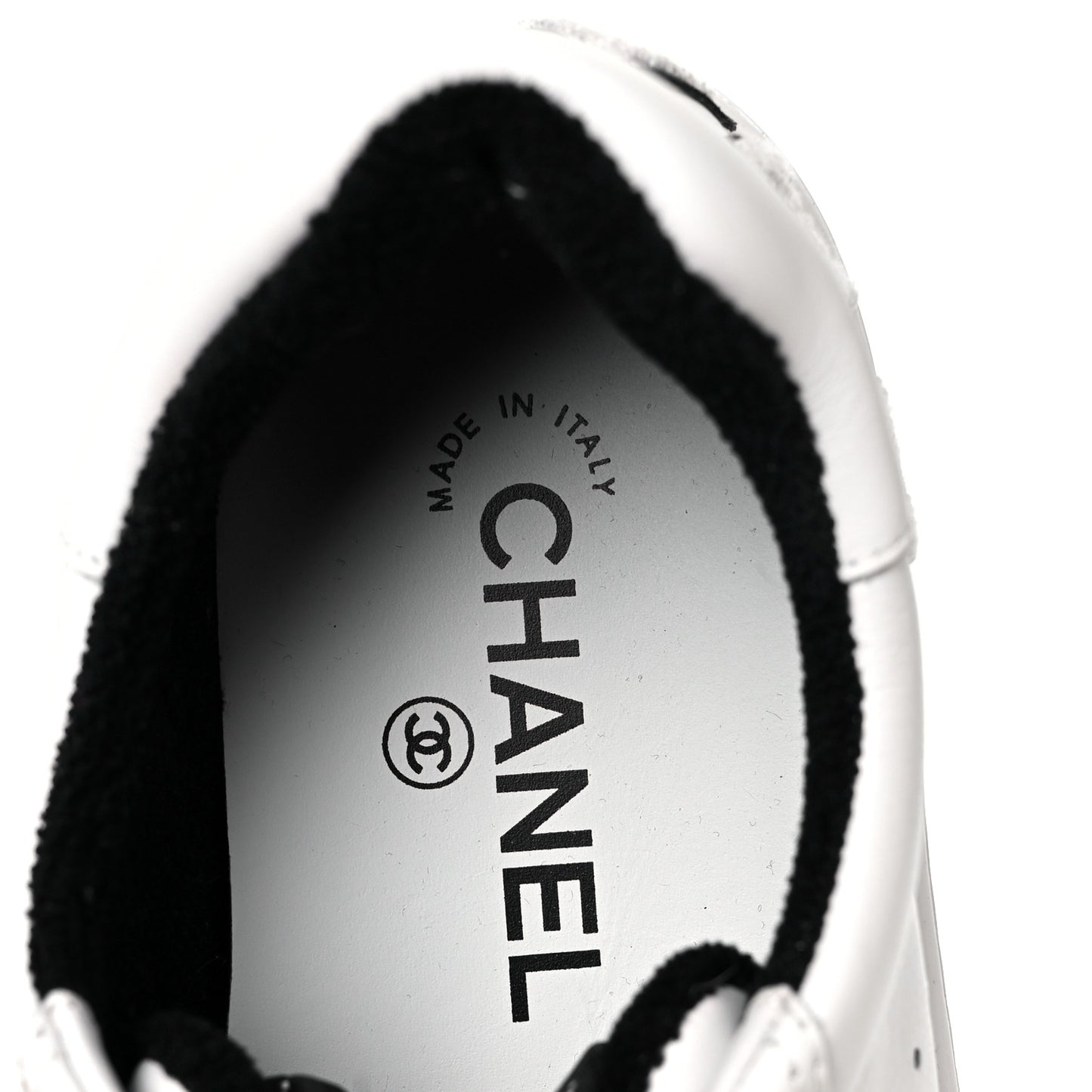 Calfskin Womens Logo Sneakers 38 Black White