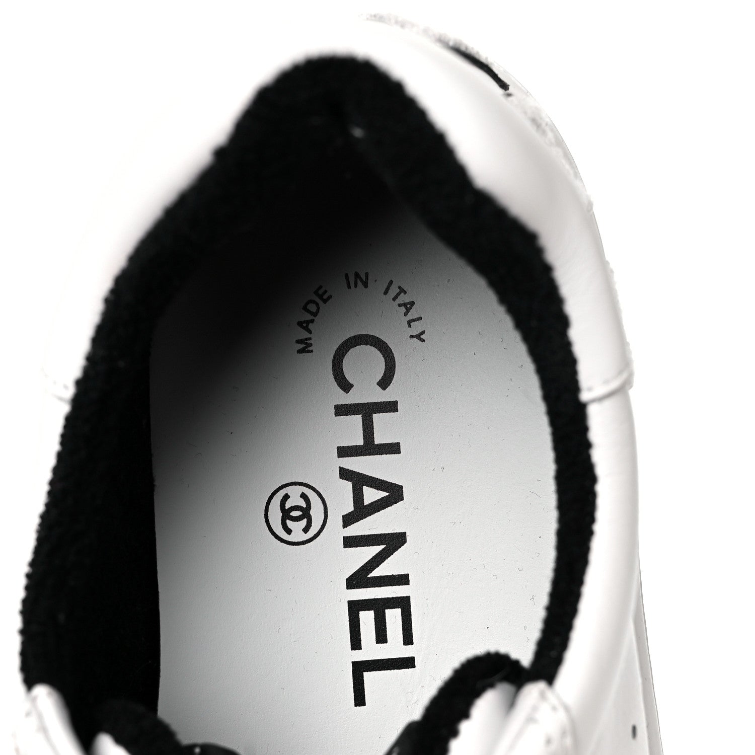 Chanel Calfskin Womens Logo Sneakers 38 Black White 7 of 11