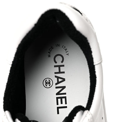 Chanel Calfskin Womens Logo Sneakers 38 Black White 7 of 11
