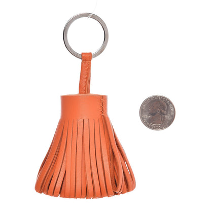 Hermes Lambskin Carmen Tassel Key Holder Orange 2 of 5