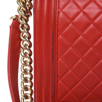 Chanel Lambskin Quilted New Medium Boy Flap Red 15 of 23