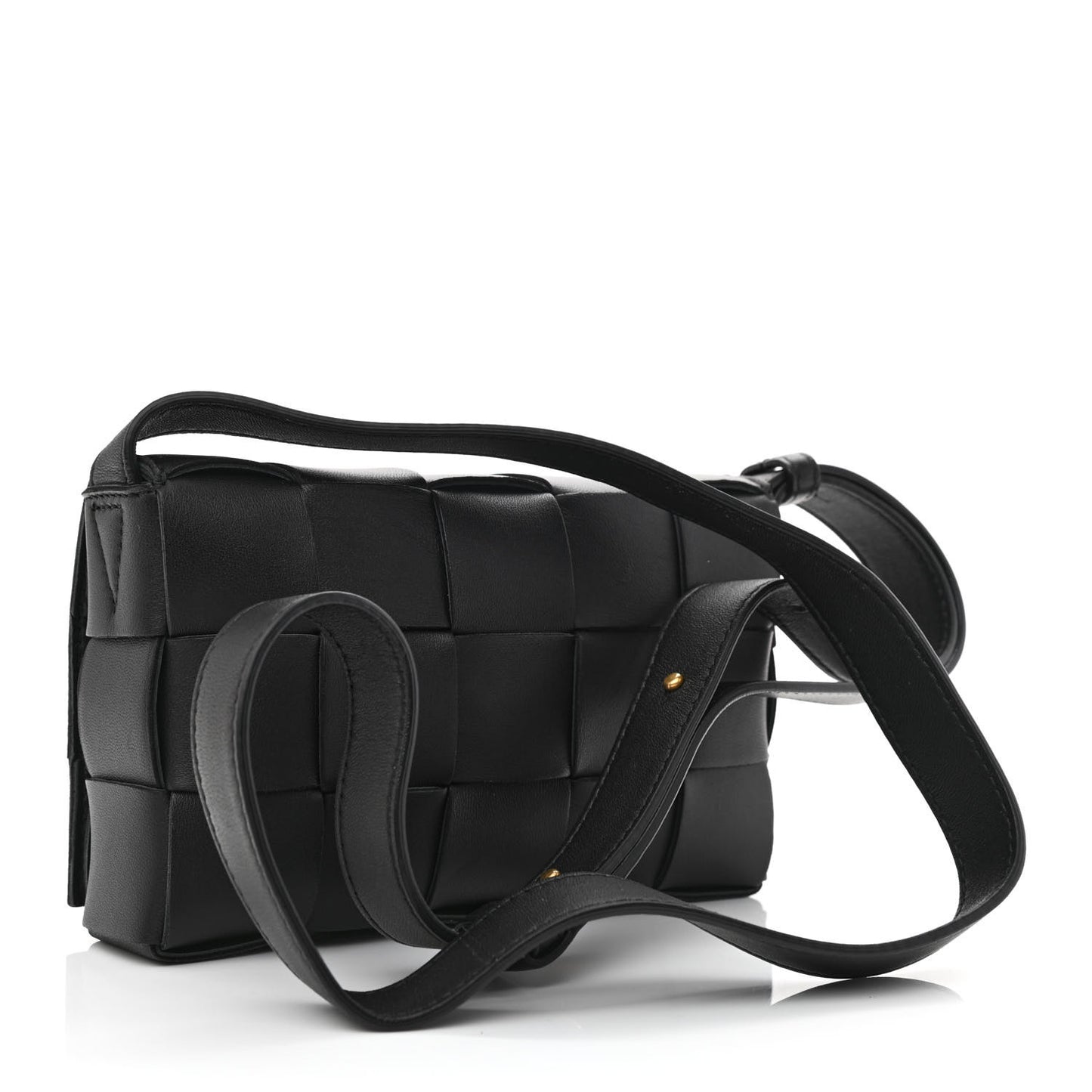 Lambskin Maxi Intrecciato Cassette Crossbody Bag Black