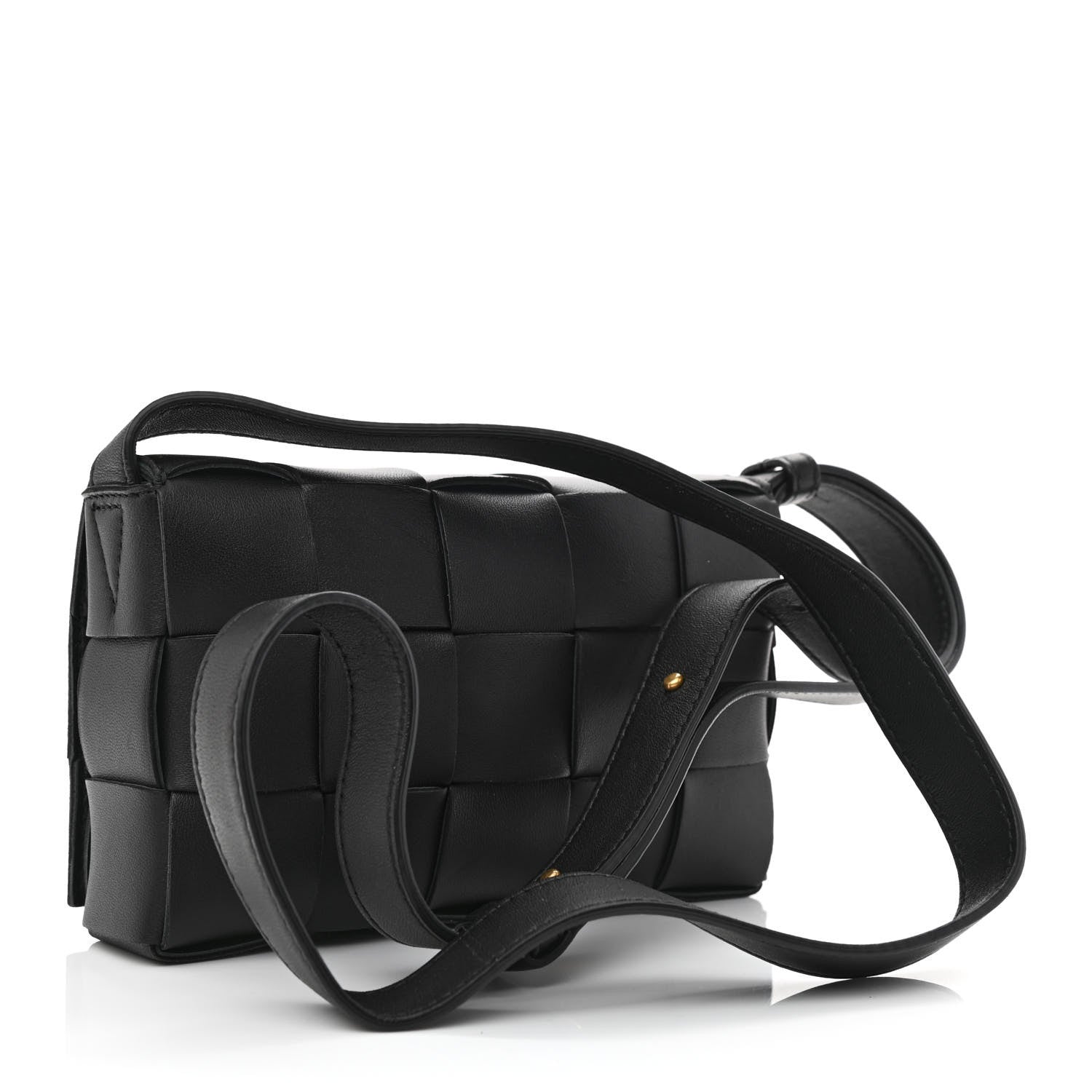Bottega Veneta Lambskin Maxi Intrecciato Cassette Crossbody Bag Black 3 of 10