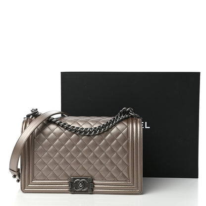 Chanel Metallic Caviar Quilted New Medium Boy Flap Copper 11 of 11
