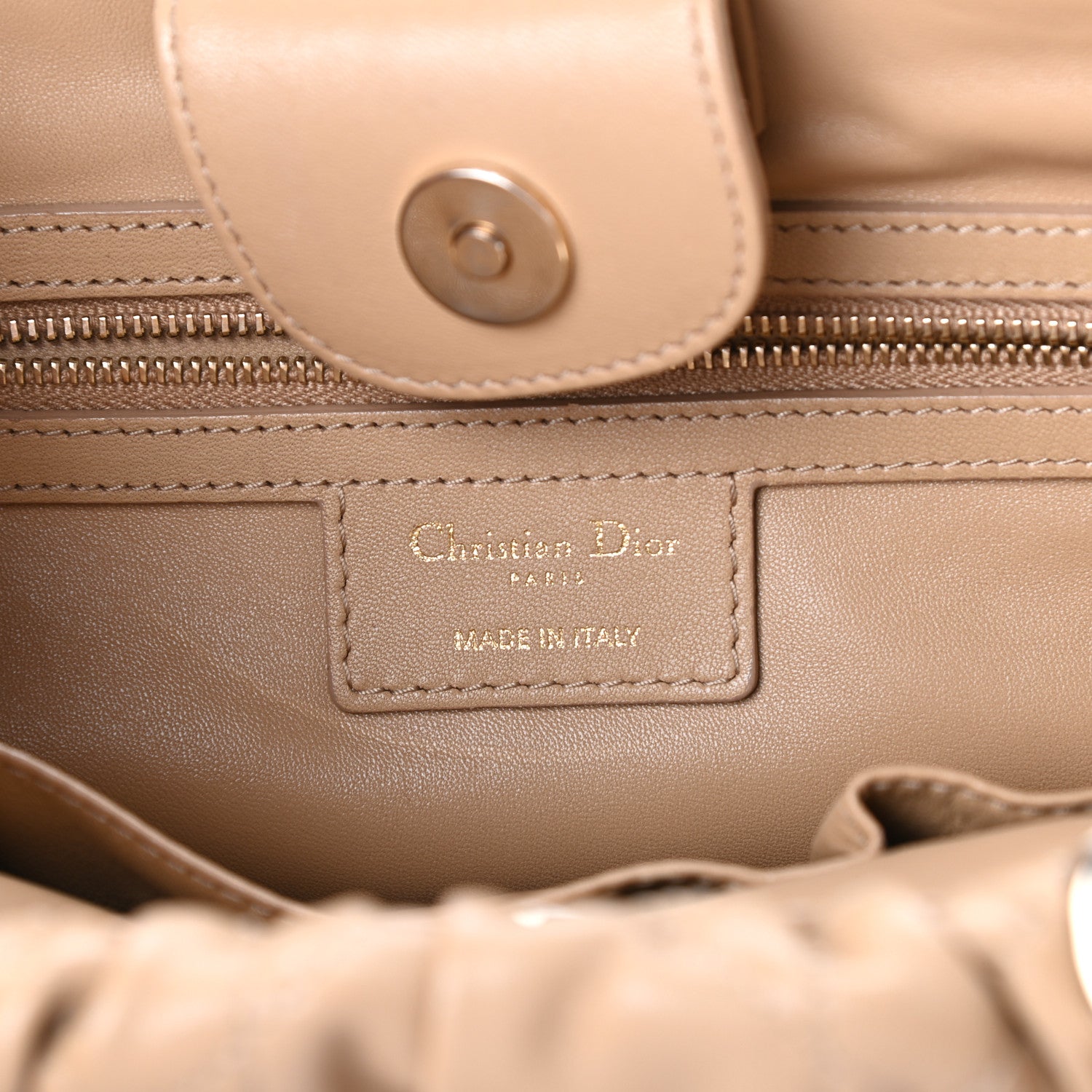 Christian Dior Gaufre Lambskin Cannage Delices Tote Beige 6 of 9