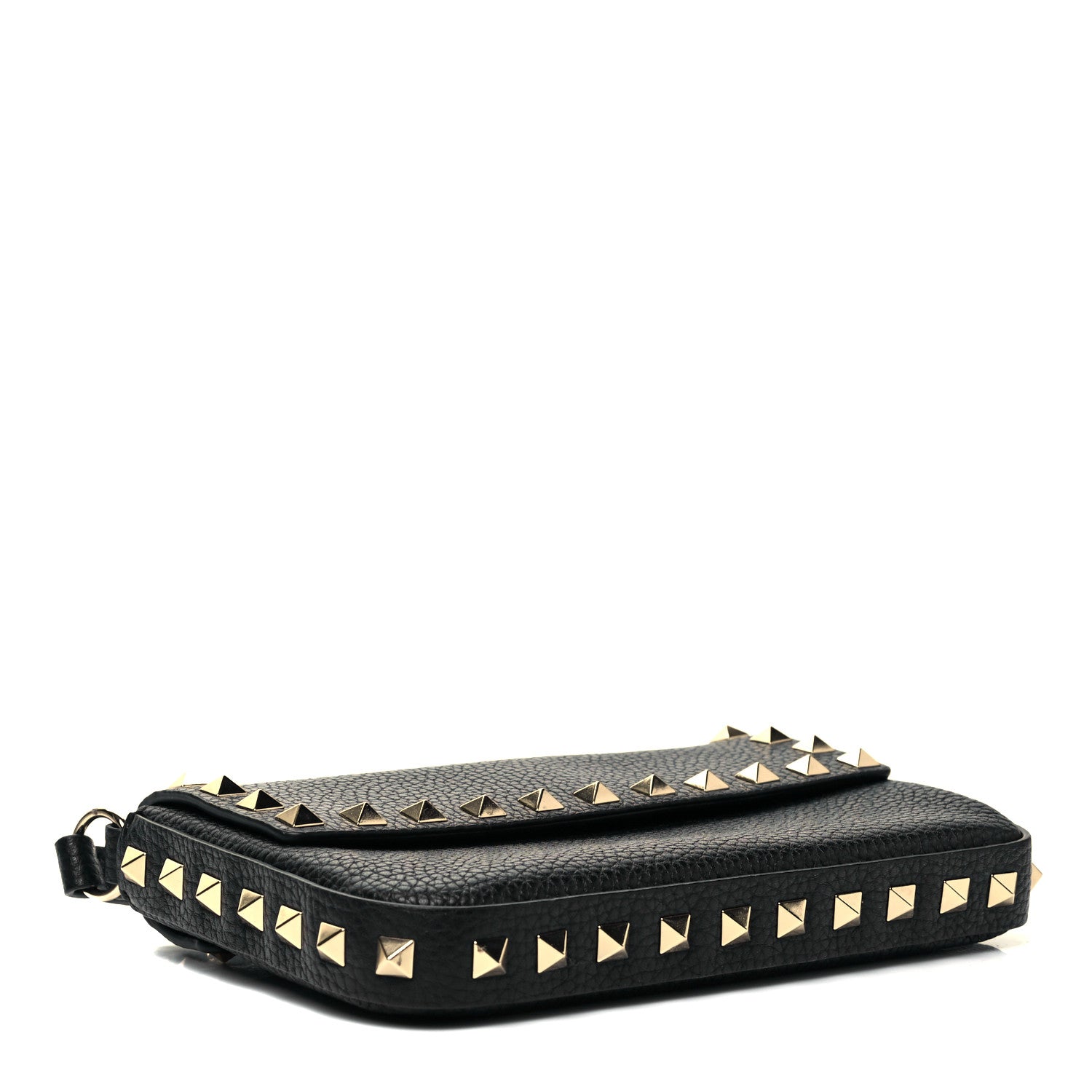 Valentino Garavani Grainy Calfskin Rockstud Crossbody Pouch Black 3 of 7