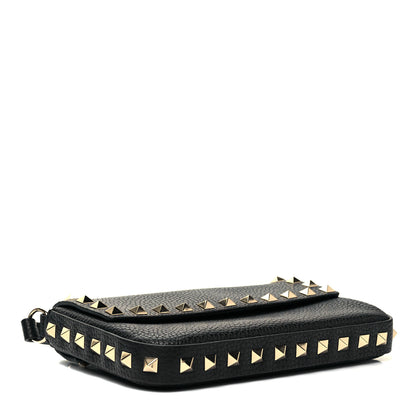 Valentino Garavani Grainy Calfskin Rockstud Crossbody Pouch Black 3 of 7