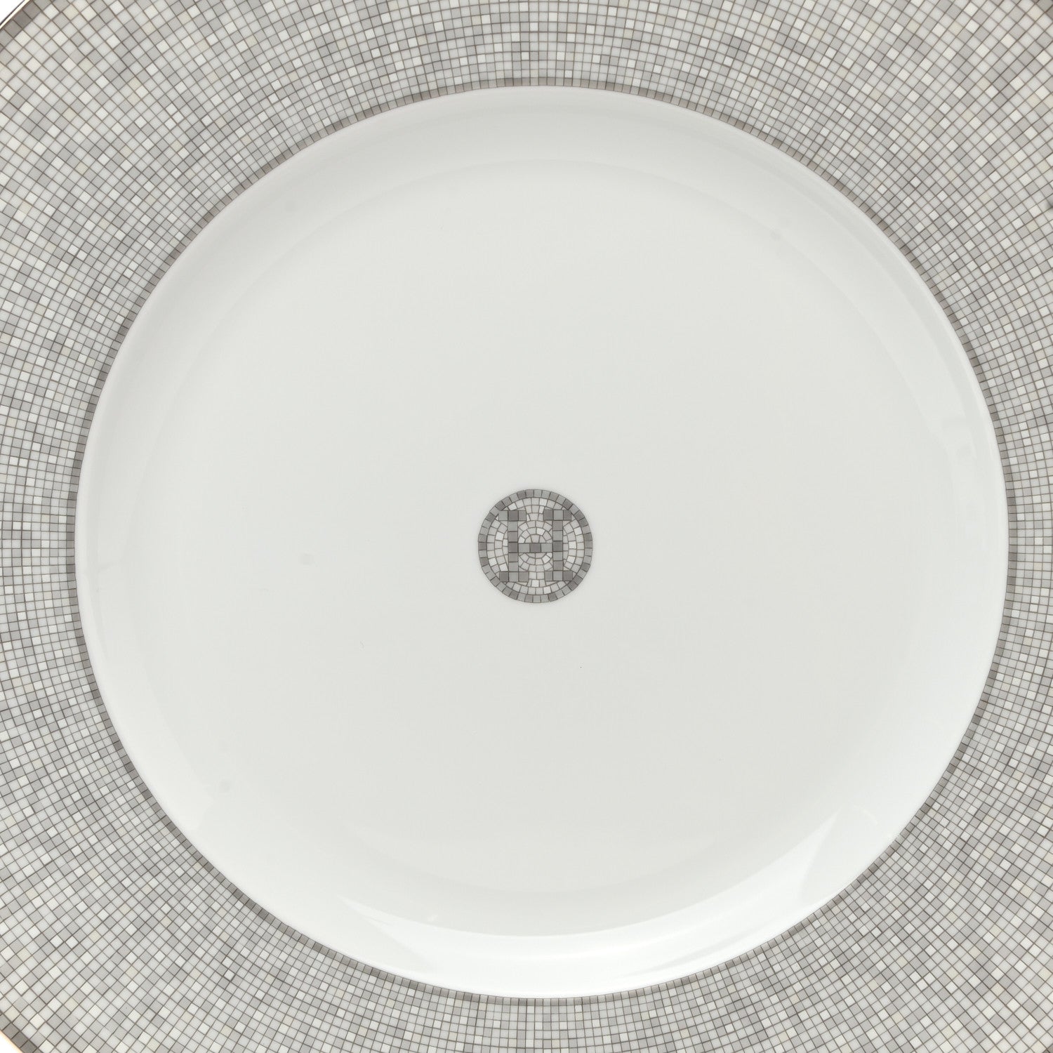 Hermes Porcelain Mosaique Au 24 Platine Presentation Plate Set of 2 4 of 7