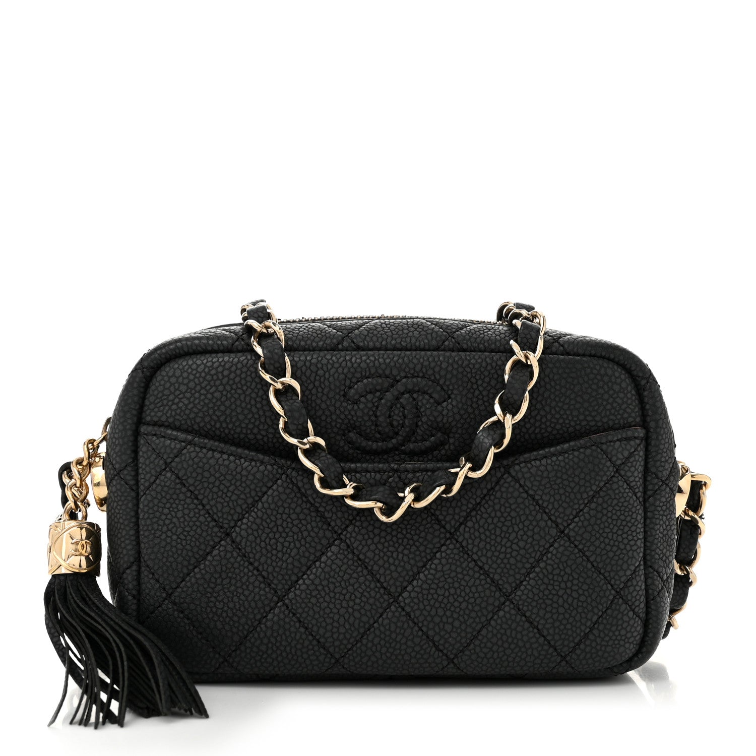 Chanel Iridescent Caviar Quilted Mini Coco Tassel Camera Case Black 1 of 10