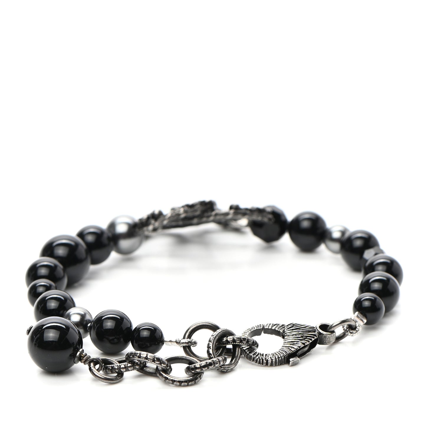 Pearl Crystal CC Camellia Bracelet Ruthenium Black