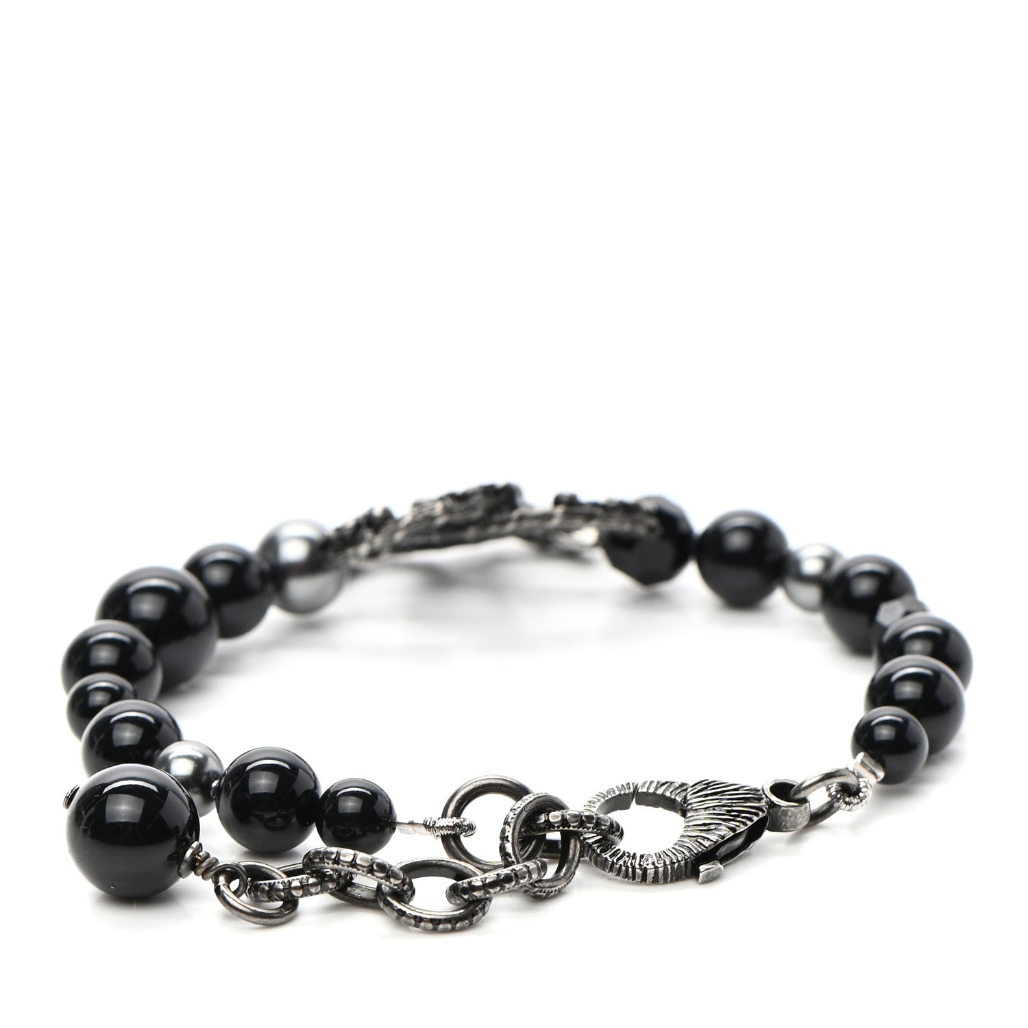 Chanel Pearl Crystal CC Camellia Bracelet Ruthenium Black 3 of 4