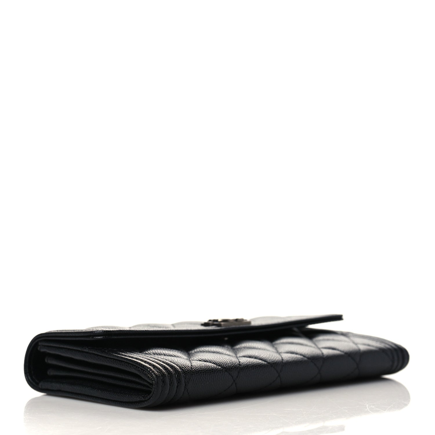 Chanel Caviar Quilted Large Boy Gusset Flap Wallet Black 4 of 8