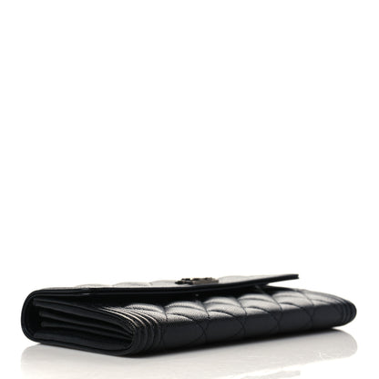 Chanel Caviar Quilted Large Boy Gusset Flap Wallet Black 4 of 8