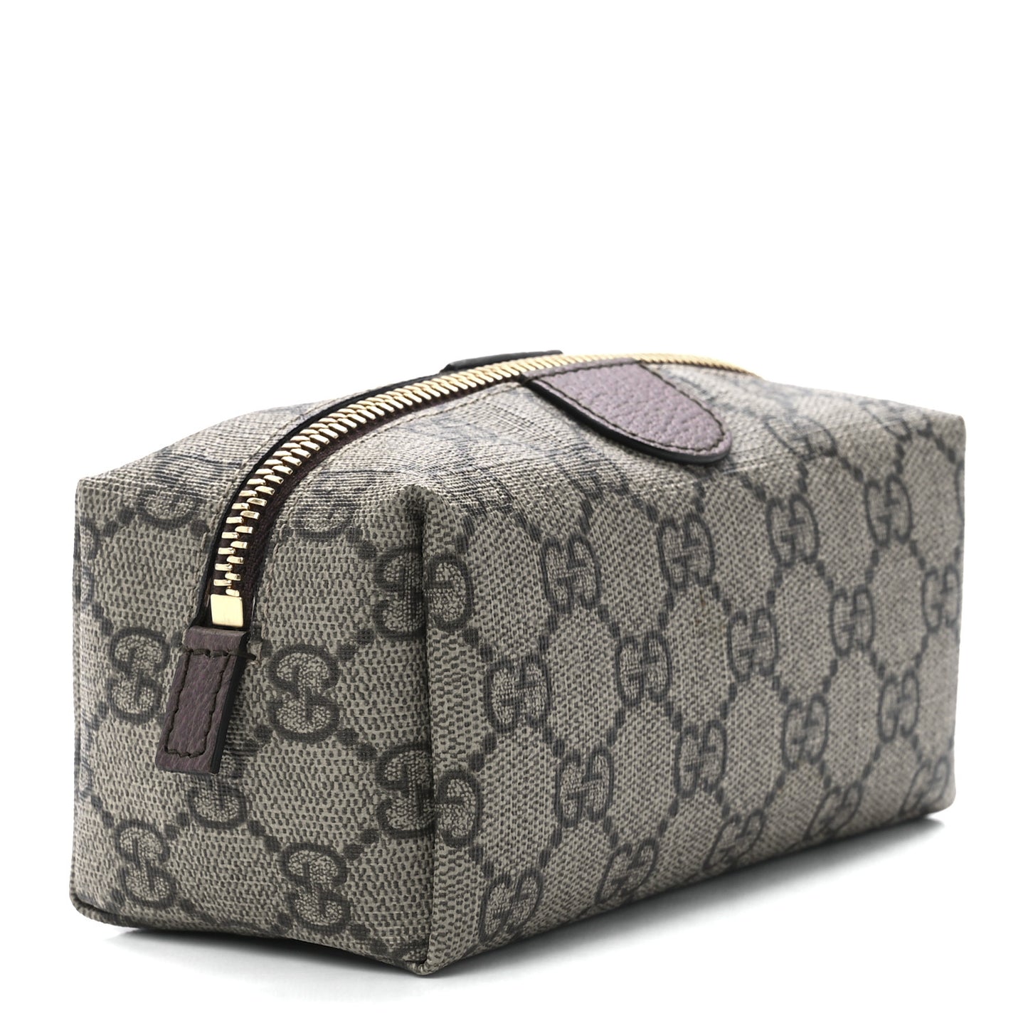 Soft GG Supreme Monogram Calfskin Small Ophidia Cosmetic Case Beige Ebony New Acero