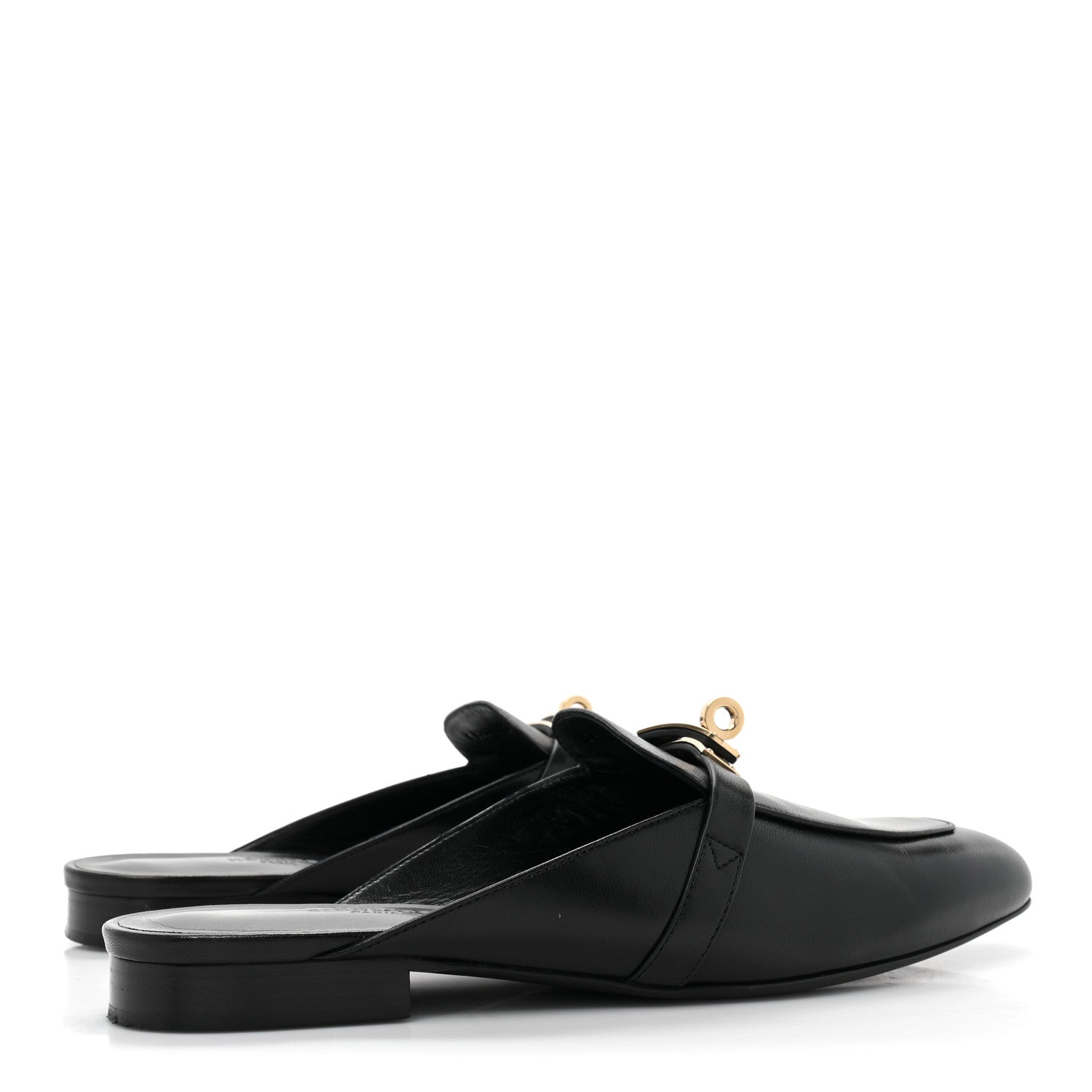 Hermes Goatskin Oz Mules 38.5 Black 4 of 9