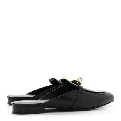 Hermes Goatskin Oz Mules 38.5 Black 4 of 9