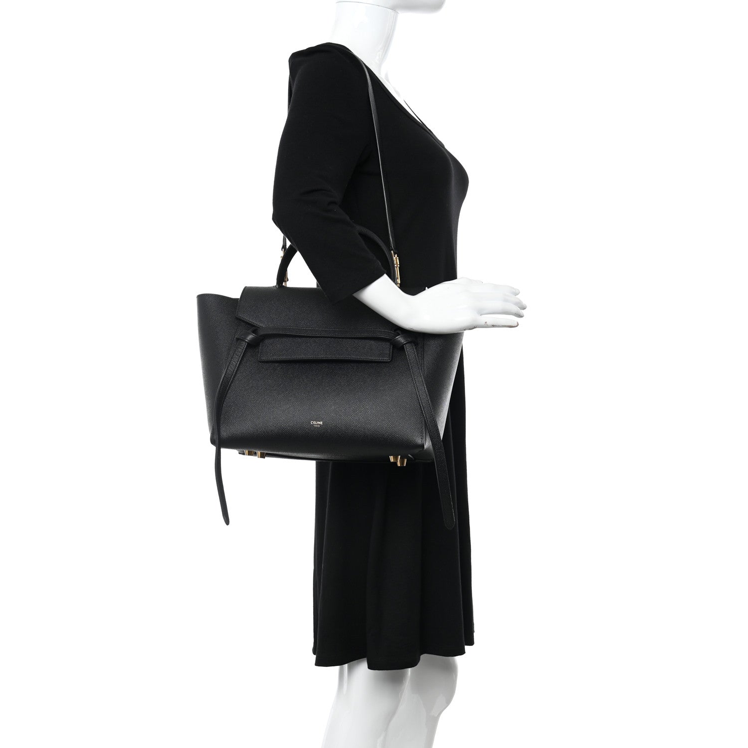 Celine Grained Calfskin Mini Belt Bag Black 2 of 12