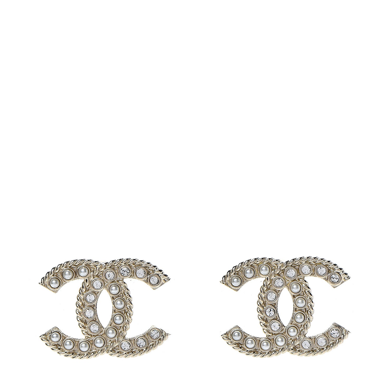 Pearl Crystal April In Paris CC Earrings Light Gold