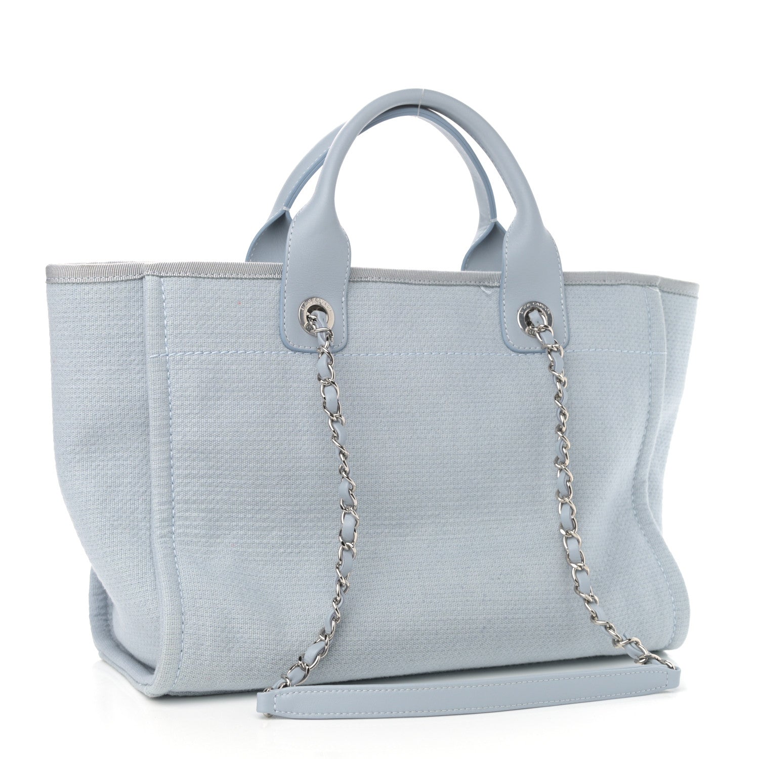 Chanel Mixed Fibers Small Deauville Tote Light Blue 3 of 11