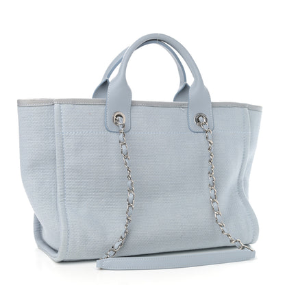 Chanel Mixed Fibers Small Deauville Tote Light Blue 3 of 11