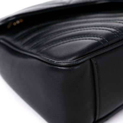 Gucci Calfskin Matelasse Small GG Marmont Shoulder Bag Black 8 of 14