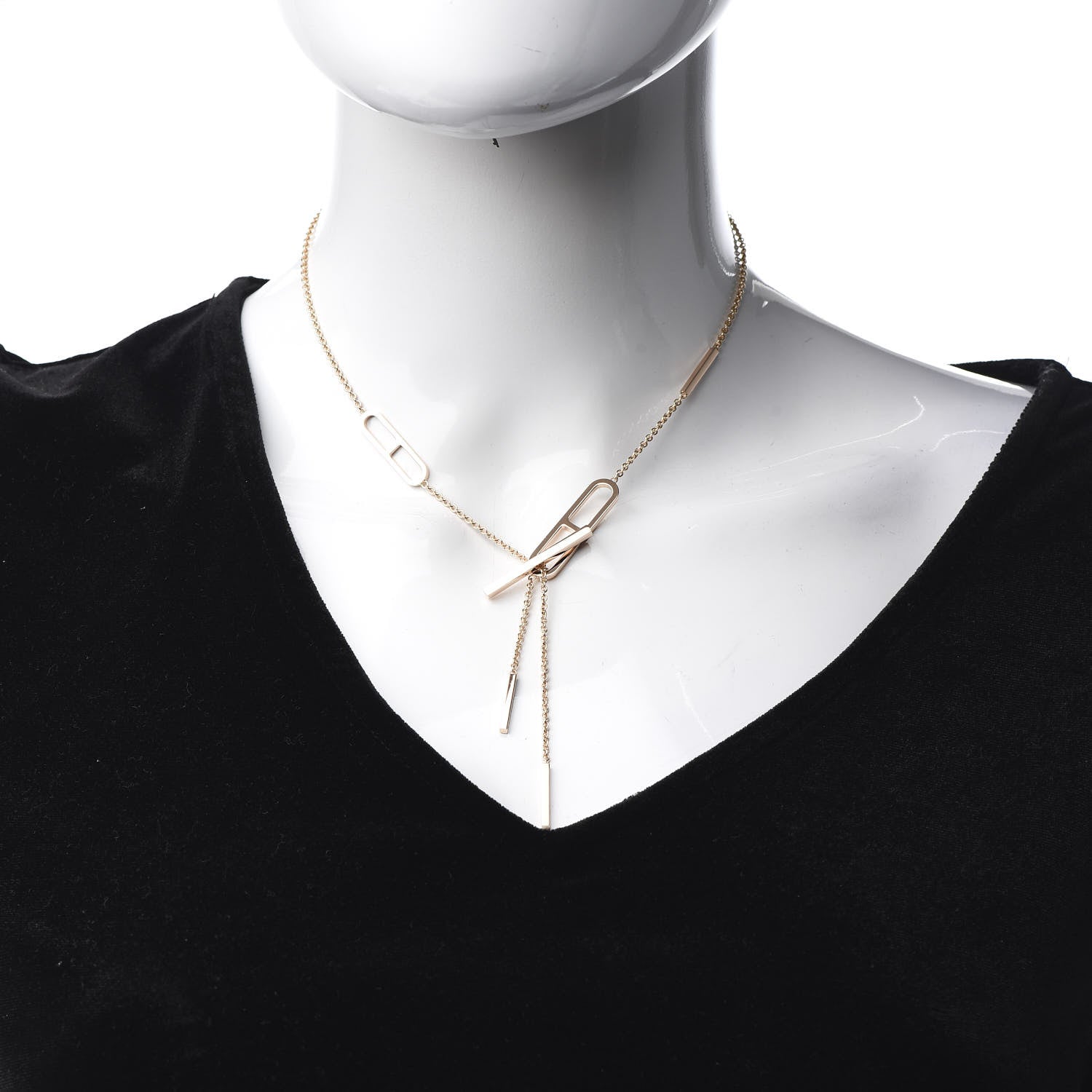 Hermes 18K Rose Gold PM Ever Chaine D'Ancre Double Necklace ST 2 of 5