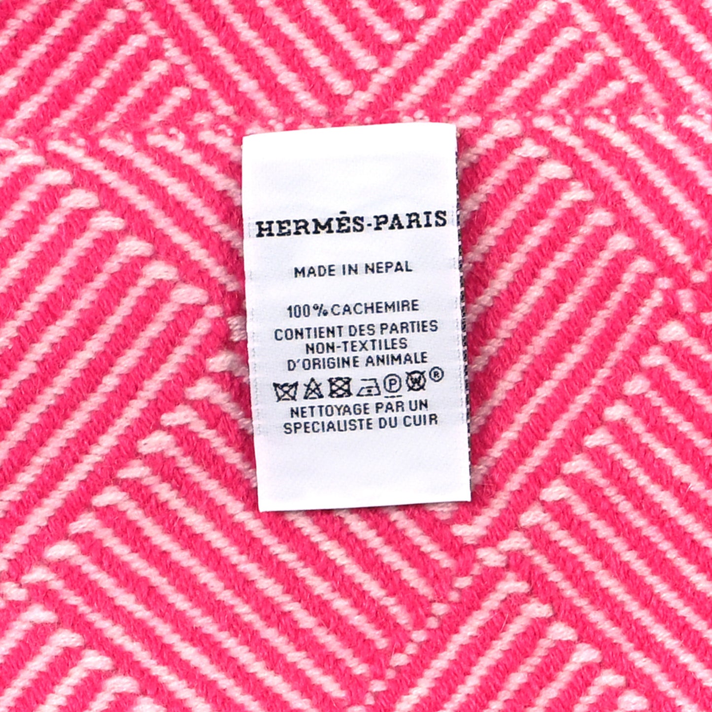 Cashmere Tile Weave Muffler Magenta Ecru