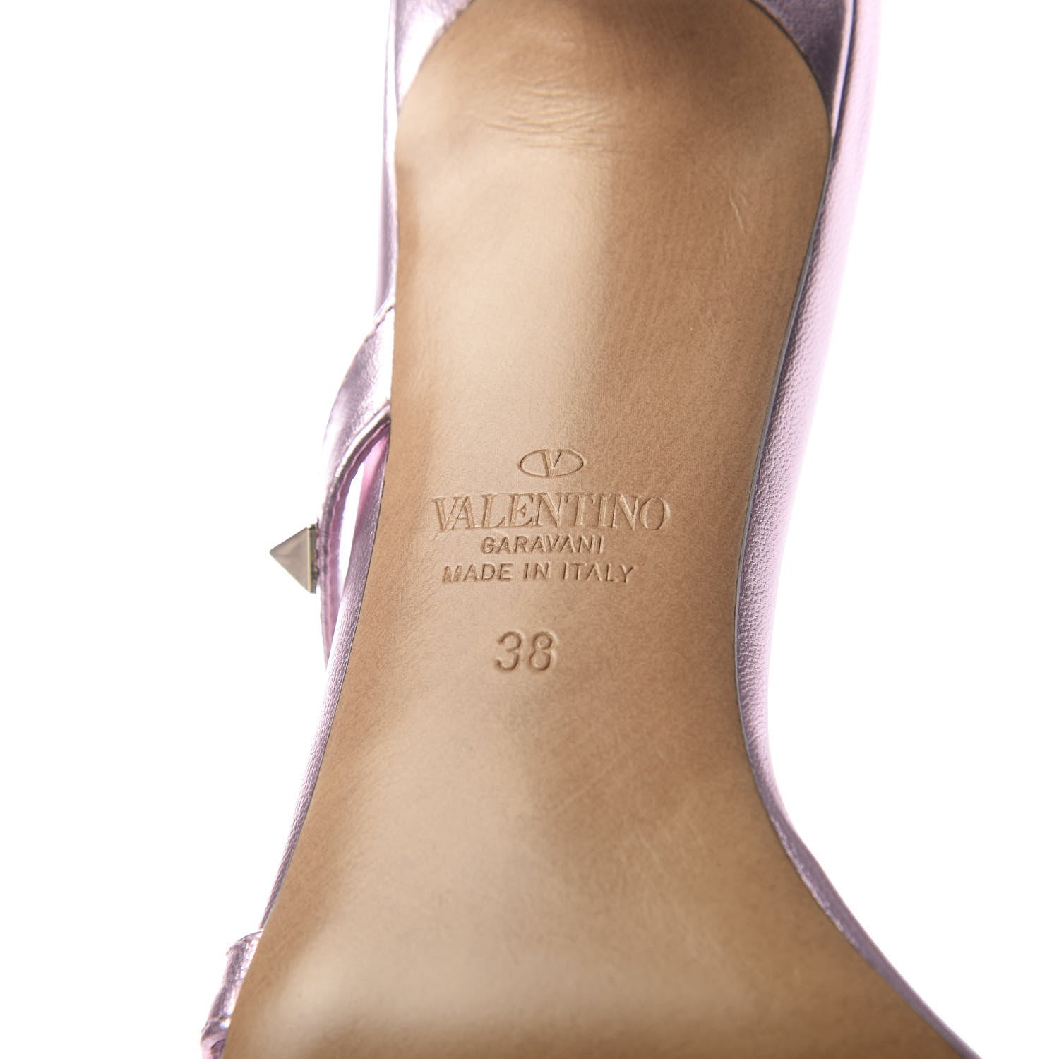 Valentino Garavani Metallic Nappa Rockstud 60mm Slide Sandals 38 Giacinto 7 of 10