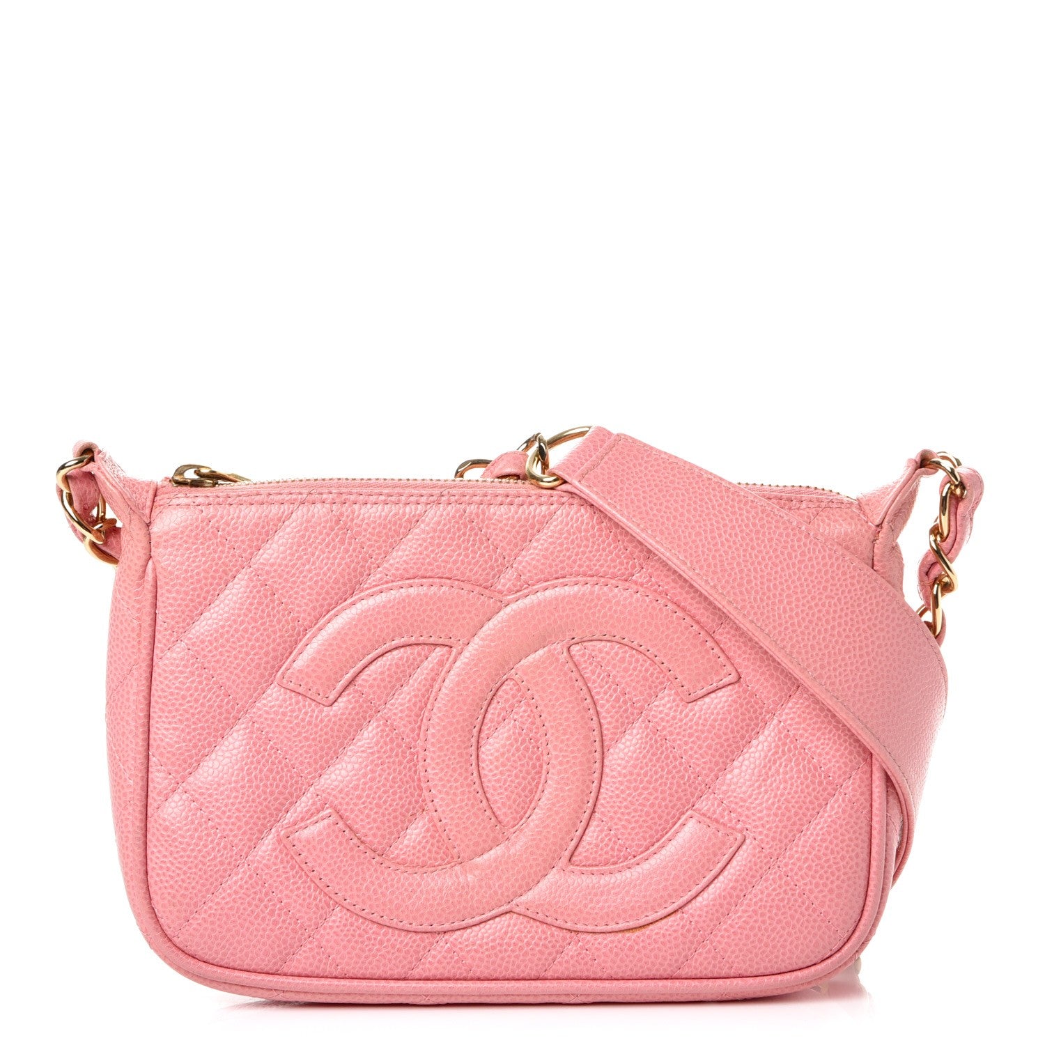 Chanel Caviar Quilted Pochette Pink 1 of 10