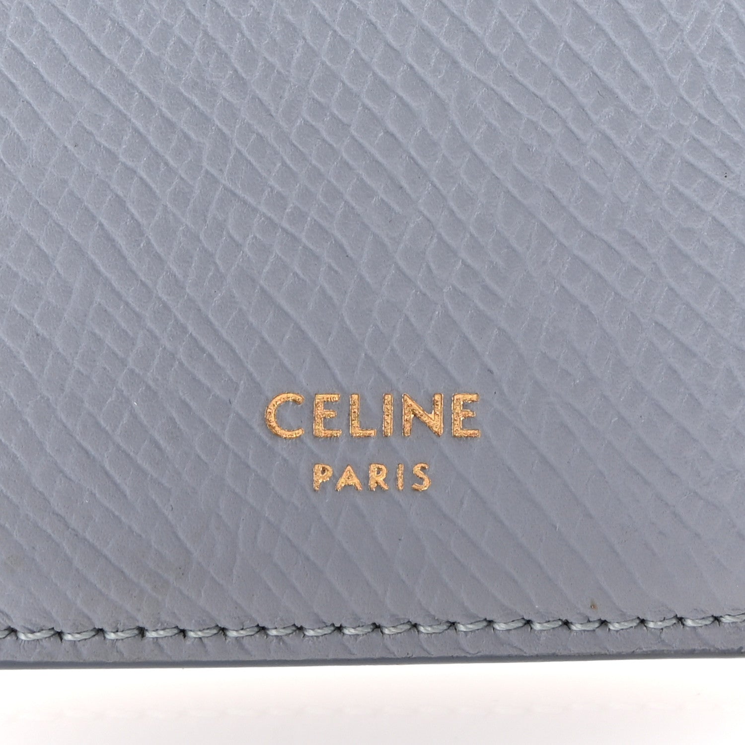 Celine Grained Calfskin Zipped Card Holder Arctic Blue 7 of 8