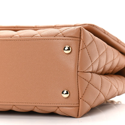 Chanel Caviar Quilted Lizard Embossed Small Coco Handle Flap Brown 10 of 10