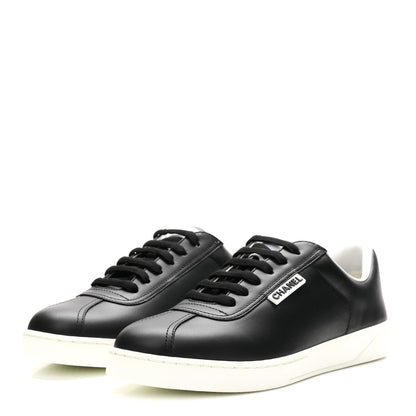 Chanel Calfskin CC Womens Sneakers 38 Black 4 of 10