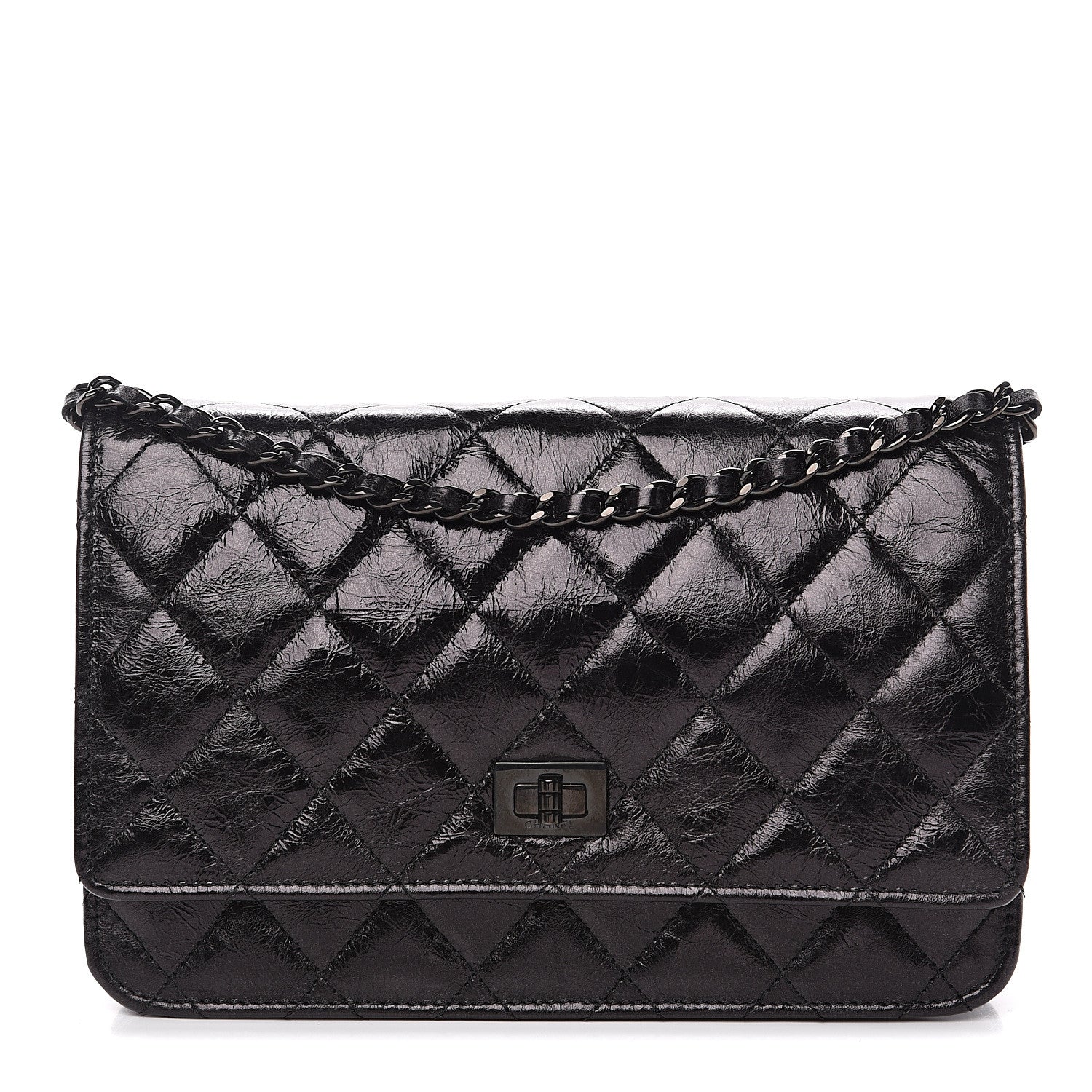 Chanel Aged Calfskin Quilted Reissue Wallet On Chain WOC So Black 1 of 10
