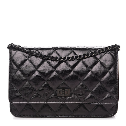 Chanel Aged Calfskin Quilted Reissue Wallet On Chain WOC So Black 1 of 10