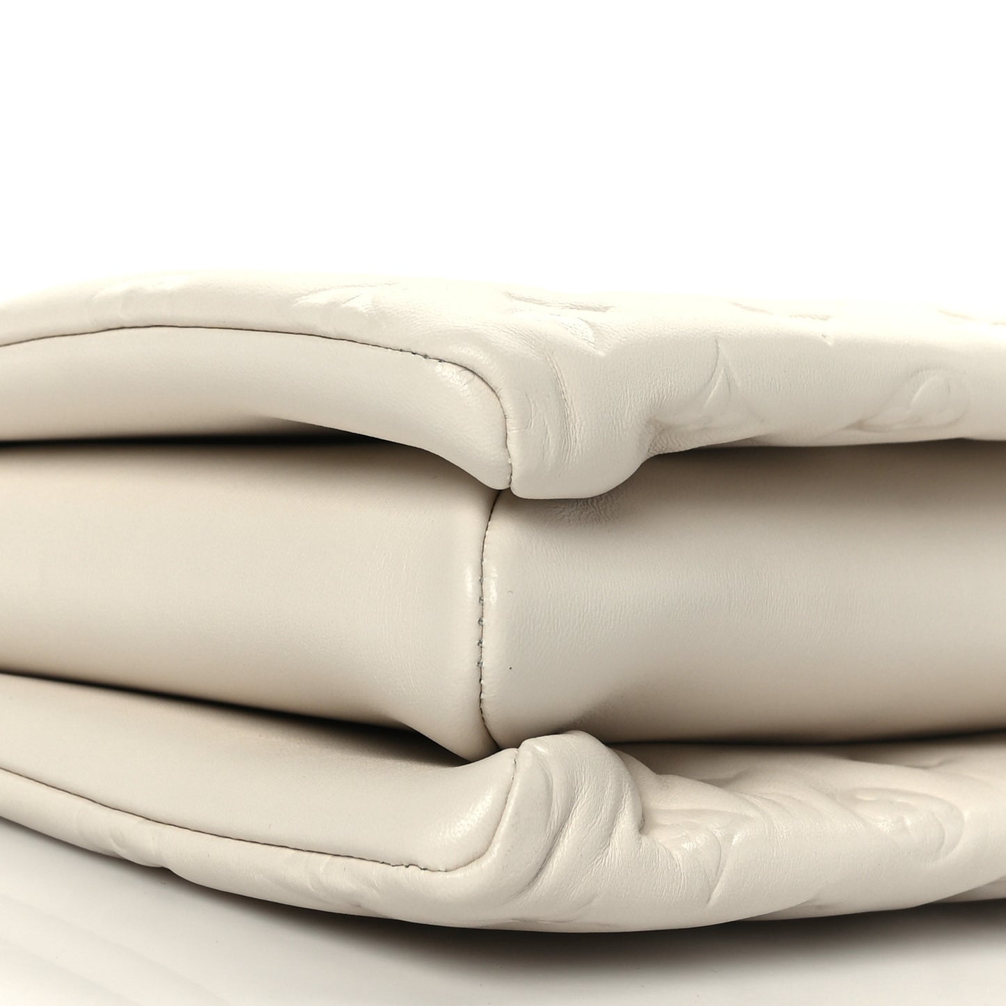 Lambskin Embossed Monogram Coussin PM Beige Cream