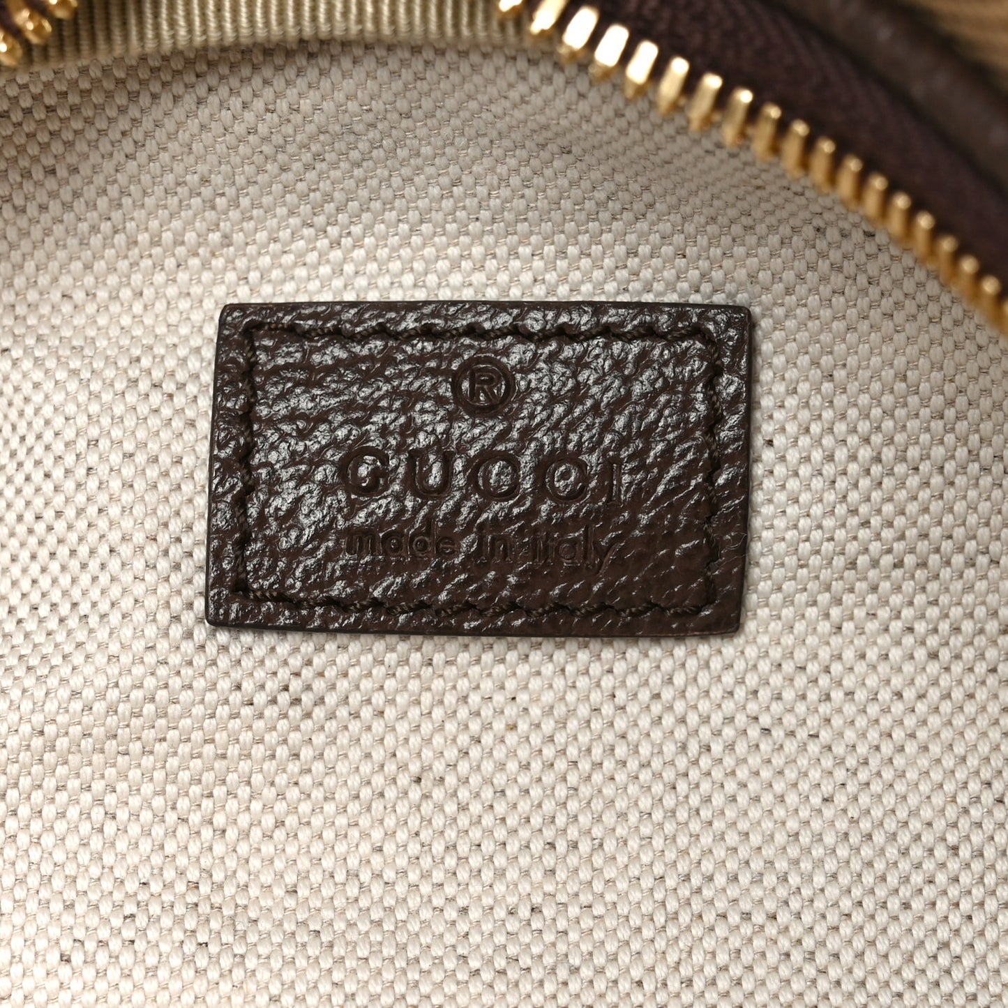 Monogram Jumbo GG Textured Dollar Calfskin Web Belt Bag Camel Ebony New Acero