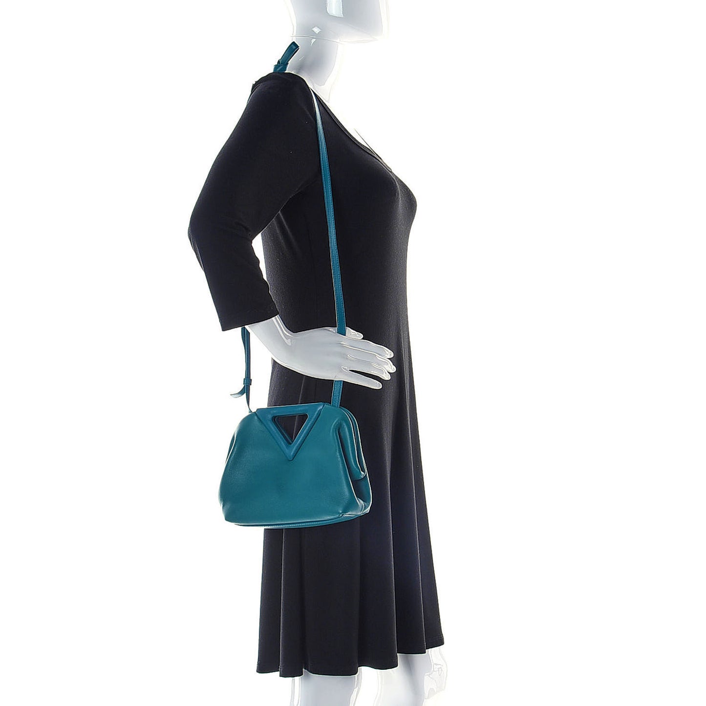 Calfskin Small The Point Triangle Bag Mallard