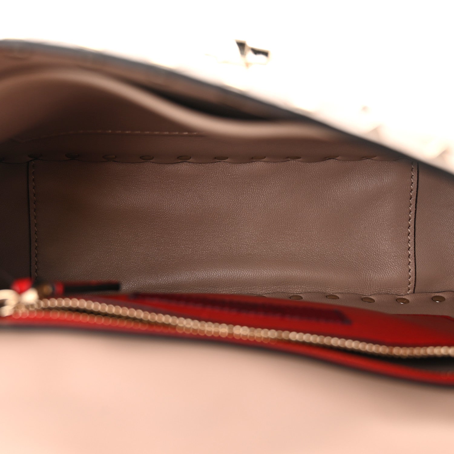 Valentino Garavani Lambskin Medium Rockstud Spike Shoulder Bag Poudre 5 of 9