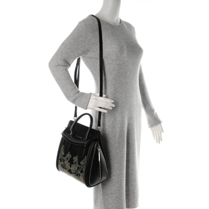 Alexander McQueen Calfskin Floral Studded Small Heroine Black 2 of 7