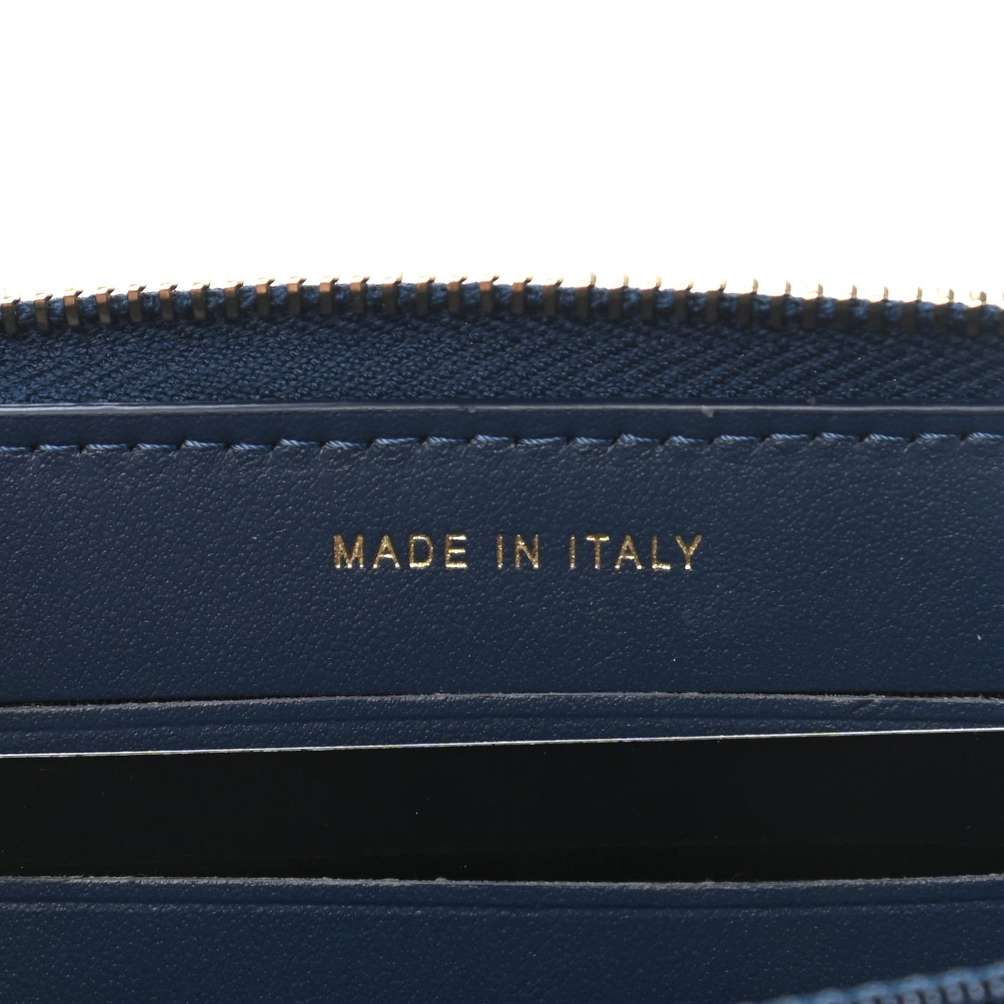 Caviar Studded Deauville Small Zip Around Wallet Navy