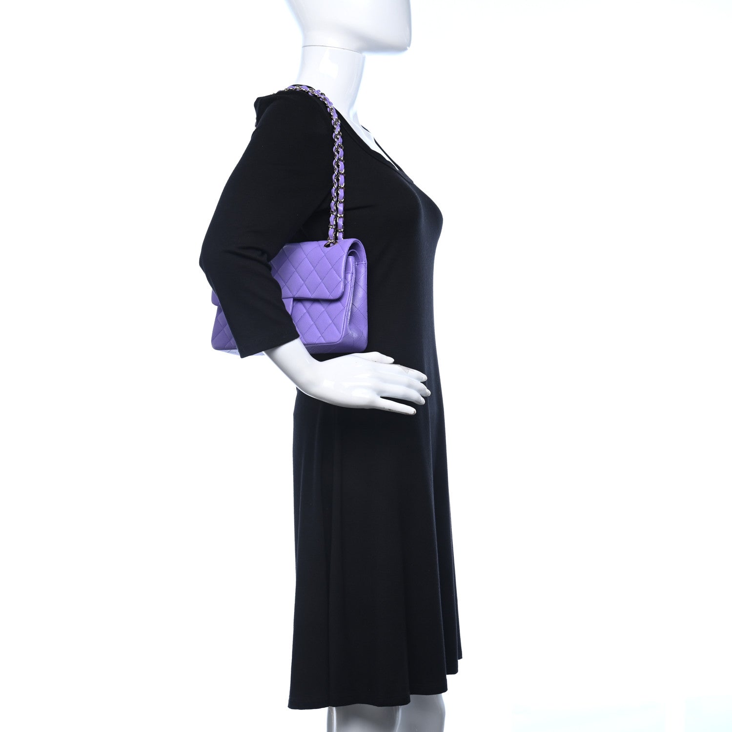 Chanel Caviar Quilted Small Double Flap Dark Purple 2 of 10