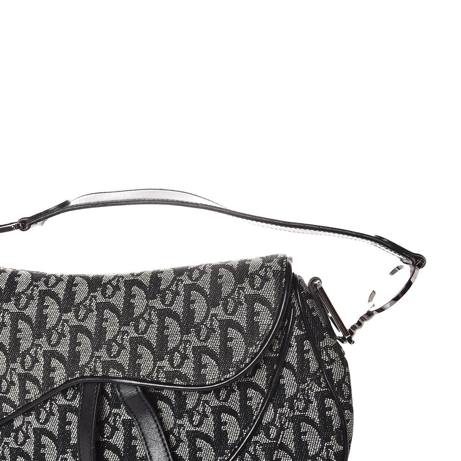 Christian Dior Monogram Double Saddle Bag Black 8 of 9
