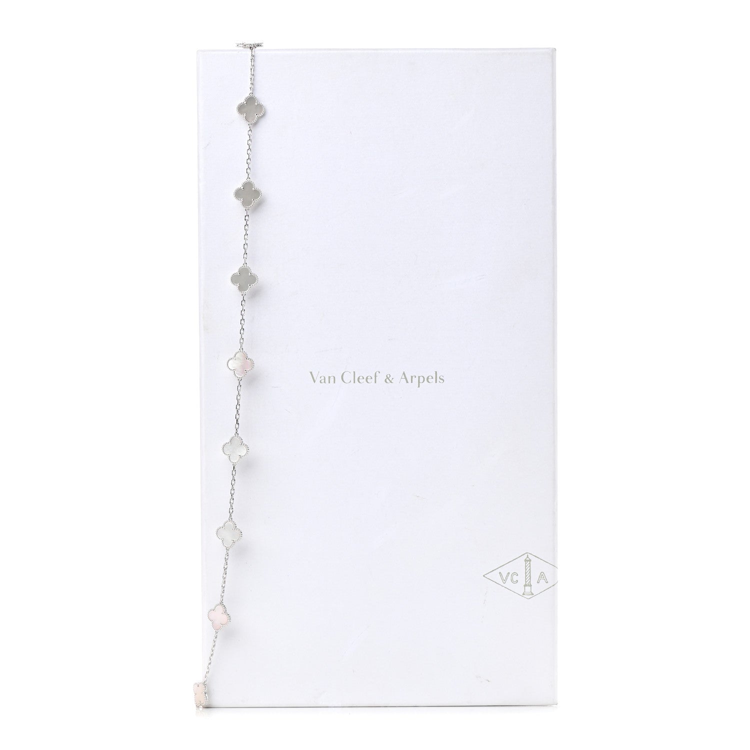 Van Cleef & Arpels 18K White Gold Mother of Pearl 20 Motifs Vintage Alhambra Necklace 7 of 7
