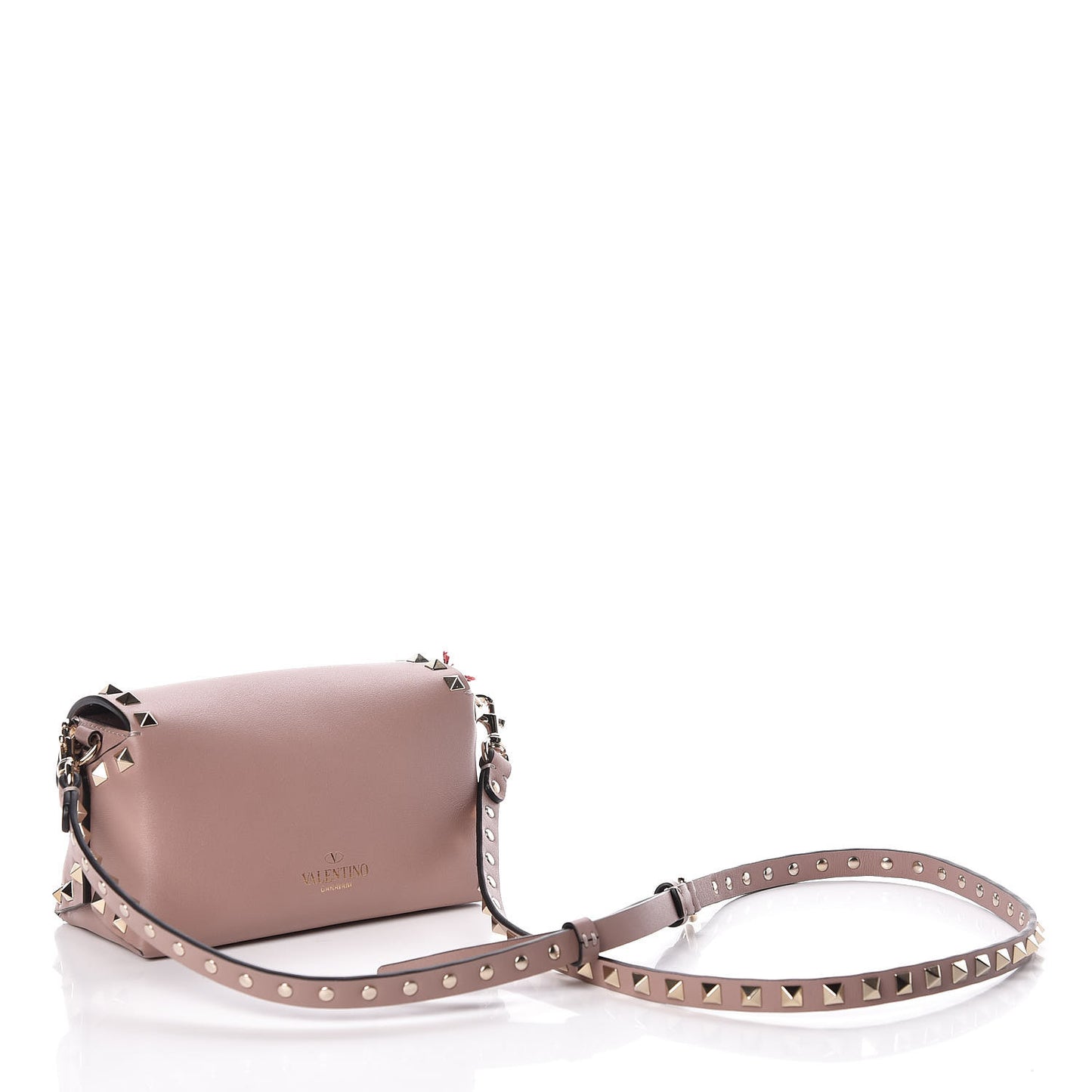 Vitello Mini Rockstud Crossbody Bag Poudre