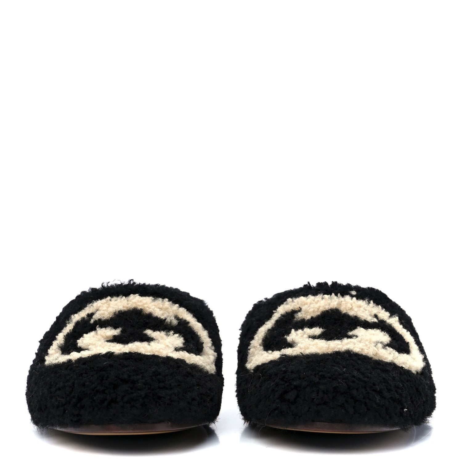 Gucci Shearling Interlocking G Womens Eileen Slippers 37.5 Black Butterscotch 2 of 8