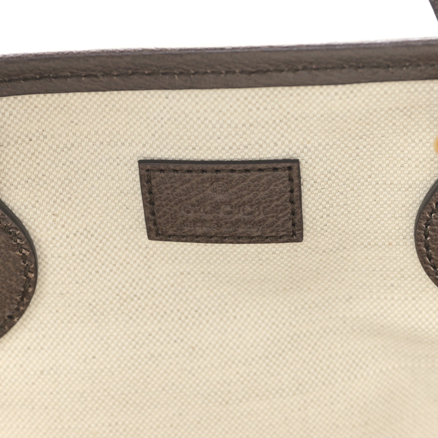 Gucci GG Supreme Monogram Textured Calfskin Small Ophidia Shoulder Tote Bag Beige Ebony New Acero 6 of 9