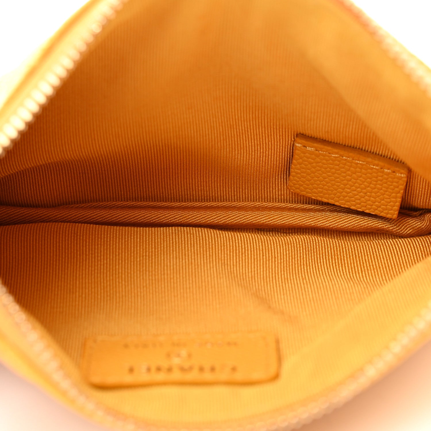 Chanel Caviar Quilted Small Cosmetic Case Yellow 5 of 8