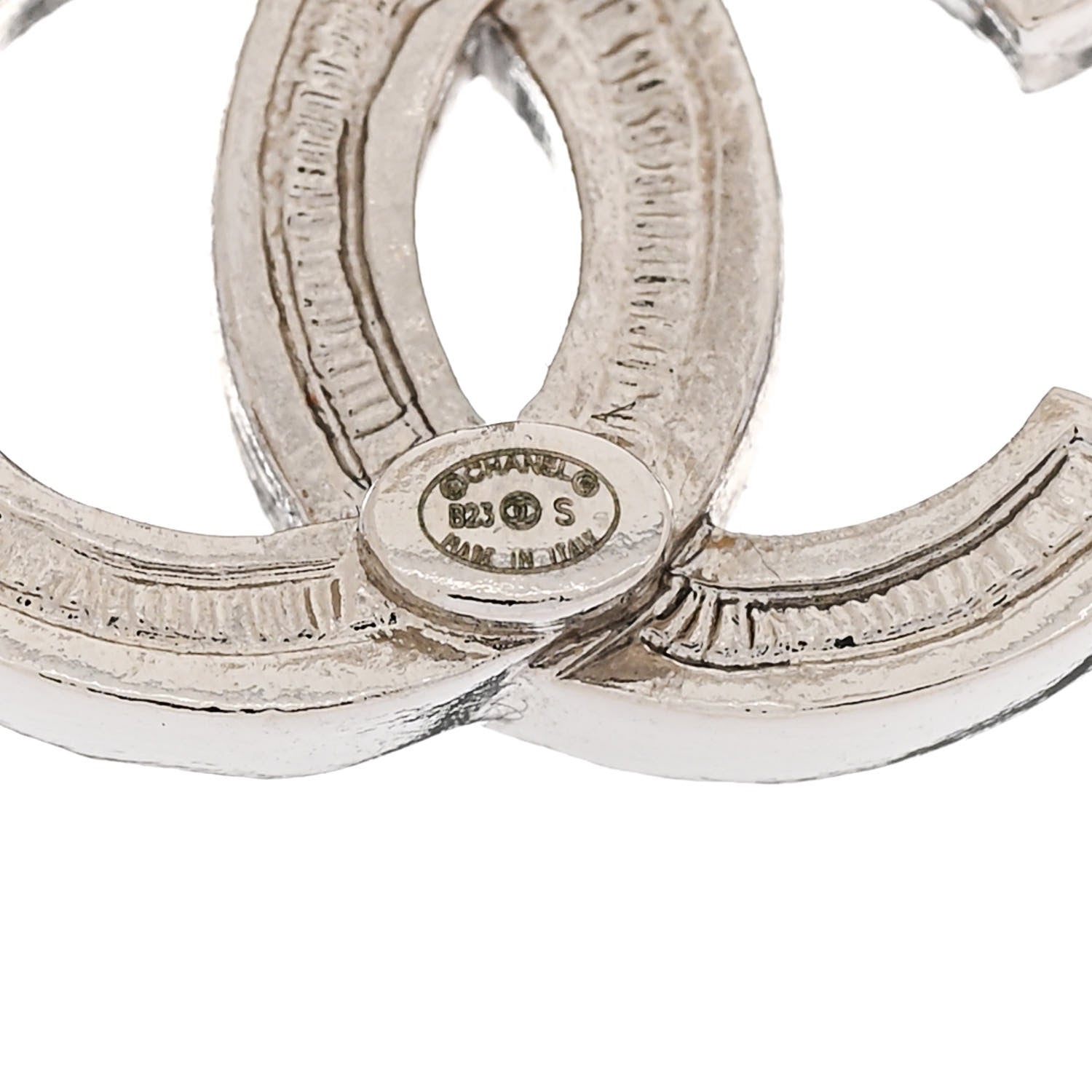 Chanel Crystal CC Bow Dangle Earrings Silver 4 of 5