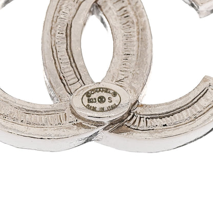 Chanel Crystal CC Bow Dangle Earrings Silver 4 of 5