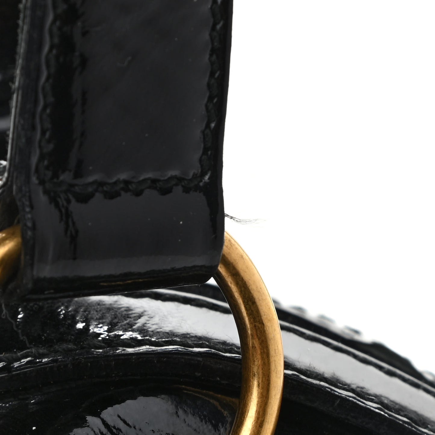 Crocodile Embossed Patent Large Muse Black